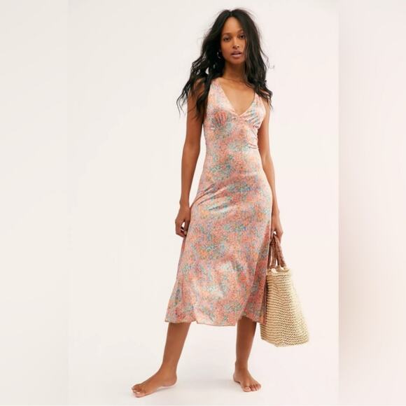 Free People Nowhere To Be Silky Retro XS Dress - Picture 10 of 12